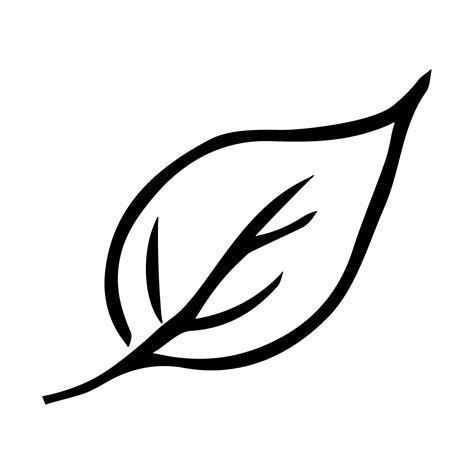 leaf clipart black and white.